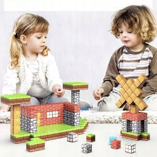 KLOCKI MAGNETYCZNE KLOCKI SZEŚCIANY 100PCS KREATYWNE ZABAWKI DLA DZIECI na Arena.pl