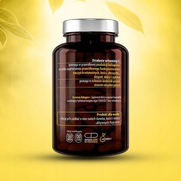 Essensey KOLAGEN NATURALNY + WITAMINA C ZDROWE WŁOSY SKÓRA 90 KAPS zdjęcie 3