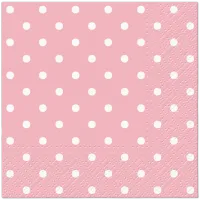 serwetki 3-war. dots pink 25cmx25cm 20 szt.