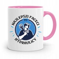 Kubek Różowy Prezent Dla Najlepszego Hydraulika Z Nadrukiem Ze Zdjęciem