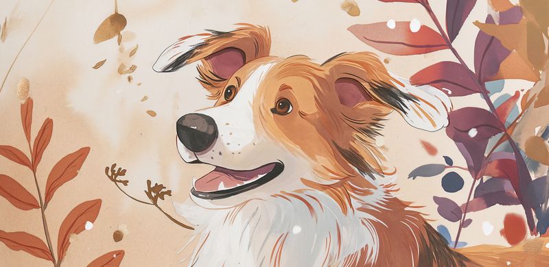 Plakat 91,3x44,5cm Collie Jesienną Porą zdjęcie 1