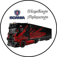 Opłatek na tort Urodziny Tir Scania Volvo Mercedes DAF Ciągnik Siodłowy