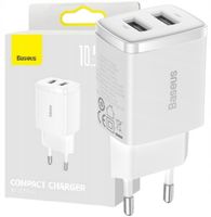 UNIWERSALNA ŁADOWARKA SIECIOWA ZASILACZ BASEUS DO TELEFONU 2.1A 2xUSB 10.5W