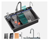 Zlew kuchenny ze stali nierdzewnej z wbudowanym kranem