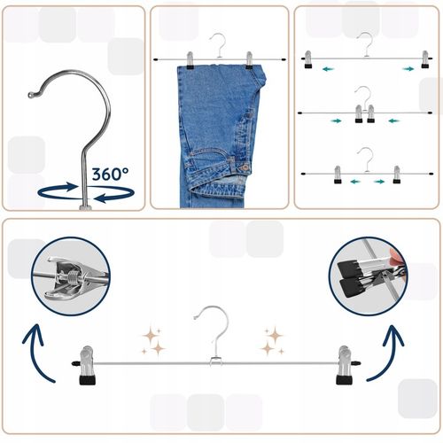 20x 4CONVY Wieszaki z klipsami na spodnie ubrania odzież metalowe na Arena.pl