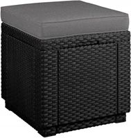 Pufa ogrodowa podnóżek stolik skrzynia CORFU CUBE grafit