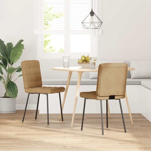 Krzesła stołowe, 2 szt., brązowe, obite aksamitem na Arena.pl