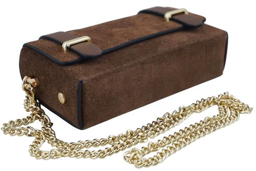 Zamszowa torebka Barberinis wizytowa - Brązowa na Arena.pl