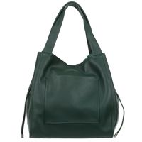 VERA PELLE torebka skórzana shopper z saszetką na ramię V497 c.zielona
