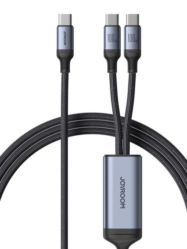2w1 Kabel przewód Speedy Series USB-C - 2x USB-C 1.5m czarny na Arena.pl