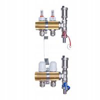 Rozdzielacz mosiężny do podłogówki 2 obwody sekcje kolektor do rur PEX