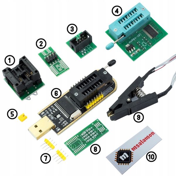 Programator EEPROM i Flash CH341A BIOS Duży Zestaw Do Programowania Układów zdjęcie 14