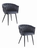 Krzesło szare aksamitne stylowe ORION nowoczesne fotel salon jadalnia x2