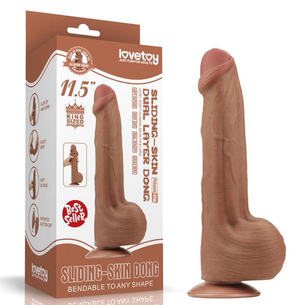 11.5'' King Sized Sliding Skin Dual Layer Dong Brown zdjęcie 1