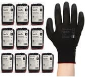 rękawice robocze mercator tech black+black pu - s - 120 par