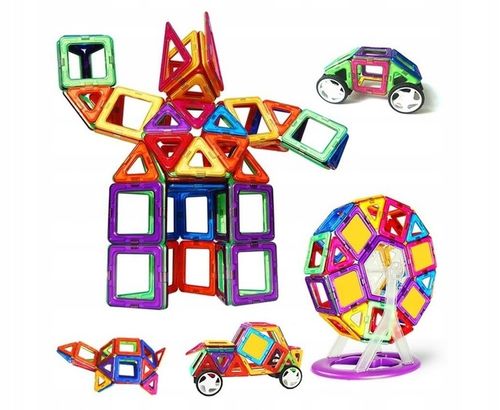 KLOCKI MAGNETYCZNE PANELE NEODYMOWE 76 EL DUŻY ZESTAW EDUKACYJNY DLA DZIECI na Arena.pl