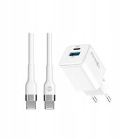 Szybka ładowarka GaN 20W 2 wejścia długim z kablem 2m do Samsung A71 5G