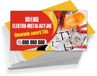 Wizytówki REKLAMOWE Foliowane 1000 szt USŁUGI ELEKTRO-INSTALACYJNE