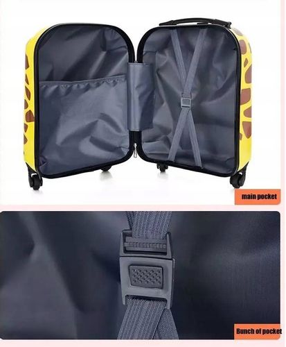 ŻYRAFA DZIECIĘCA WALIZKA DZIECI BAGAŻ PODRÓŻNA 3D SZYFR ŻÓŁTA na Arena.pl