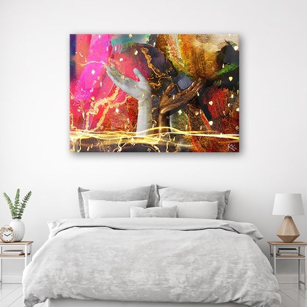 Emaga Obraz na płótnie, Kolorowe Ręce Abstrakcja - 60x40 zdjęcie 2