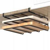 STOJAK Półka REGAŁ na DESKI DO KROJENIA PODWIESZANA Czarna Metal