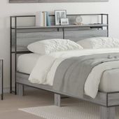 Zagłówek do przechowywania z półką Szary dąb sonoma 135 cm