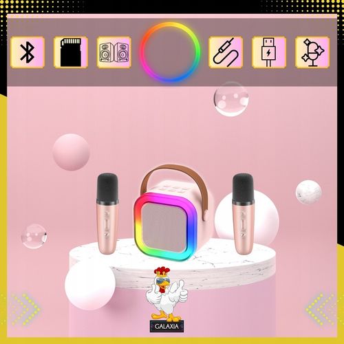 ZESTAW DO KARAOKE DLA DZIECI 2 MIKROFONY GŁOŚNIK BEZPRZEWODOWY 2X MIKROFON na Arena.pl