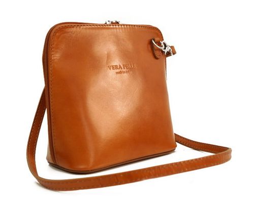 VERA PELLE torebka skórzana damska listonoszka stożek V024 czarna na Arena.pl