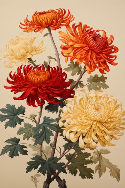 Plakat 30x45cm Tańczące Chryzantemy zdjęcie 1