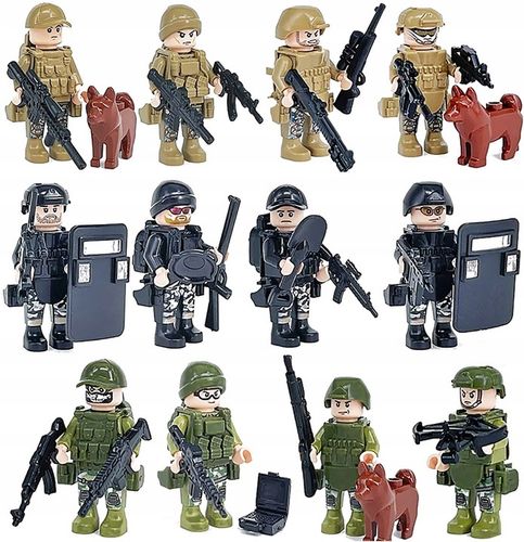 FIGURKI 8057 +BRONIE +TARCZE +PSY wojsko policja klocki ludziki broń pies na Arena.pl