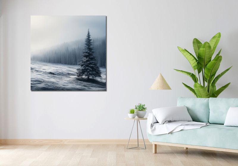Obraz 100x100cm Samotna Choinka zdjęcie 2