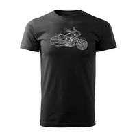 Koszulka motocyklowa z motocyklem Yamaha Stratoliner XV 1900 męska czarna REGULAR S