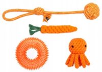 Pomarańczowy Zestaw zabawek dla małego Psa GRYZAK