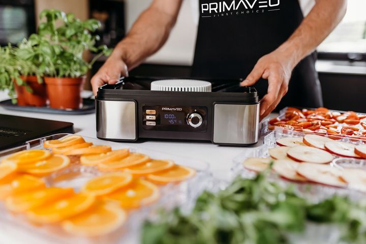 DUŻA SUSZARKA DO GRZYBÓW OWOCÓW TERMOOBIEG 450W ZEGAR PRIMAVEO POJEMNA 12L zdjęcie 11