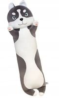 DŁUGI CZARNY PIES HUSKY PODUSZKA MASKOTKA DLA DZIECI PLUSZAK 90 cm