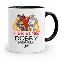 Kubek Czarny Prezent Dla Hydraulika Piekielnie Z Nadrukiem Ze Zdjęciem