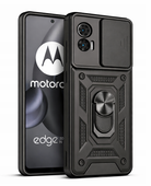 Etui pancerne do MOTOROLA EDGE 30 NEO Slide Ring czarny case obudowa plecki