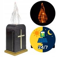 Wkład LED Solarny Cortina Świeci Dzień i Noc z efektem płomienia