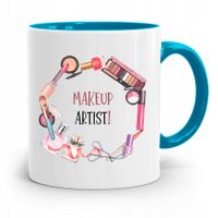 Kubek Błękitny Dla Kosmetyczki Make Up Artist Z Nadrukiem Ze Zdjęciem