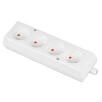gniazdo poczwórne 16a 250v rozbieralne b/u białe - vt-302-0040