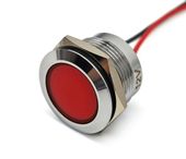 Lampka kontrolna deski rozdzielczej LED kolory 22mm Czerwony