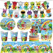 Zestaw Dekoracji Urodzinowych 52 Elementy Zastawa Stołowa Papierowa Baner