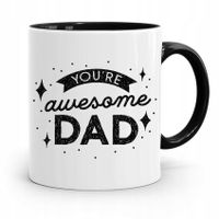 Kubek Czarny Prezent Na Dzień Ojca Awesome Dad Z Nadrukiem Ze Zdjęciem