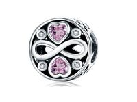 Rodowany srebrny charms do pandora nieskończona miłość infinity love cyrkonie srebro 925 BEAD0710RH