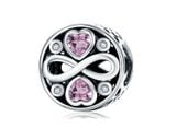 Rodowany srebrny charms do pandora nieskończona miłość infinity love cyrkonie srebro 925 BEAD0710RH