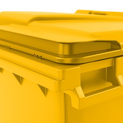 Kontener pojemnik na odpady śmieci komunalne PZH EN 840-2 DIN 1100L - żółty na Arena.pl