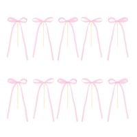 Toppery na tort Kokardki różowe, 10 szt.