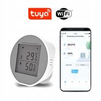 Termometr Monitor Czujnik Temperatury Wilgotności WiFi TUYA LCD USB-C Alarm