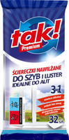 Skuteczne chusteczki ściereczki nawilżane do szyb luster aut 32 szt TAK!