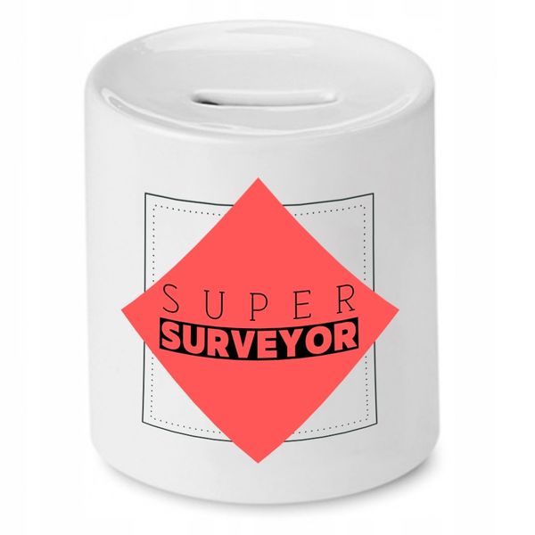 Skarbonka Dla Geodety Super Surveyor Prezent Z Nadrukiem Ze Zdjęciem zdjęcie 1